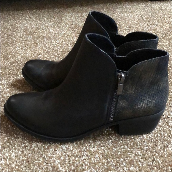 Lucky Brand Shoes - Lucky Brand Black Snakeskin Ankle Boot 8.5